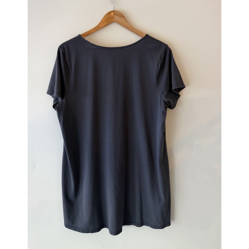 J.Jill Pure Jill Top Womens Large Tall Gray Side Slit Elliptical Tee Shirt - Picture 4 of 11